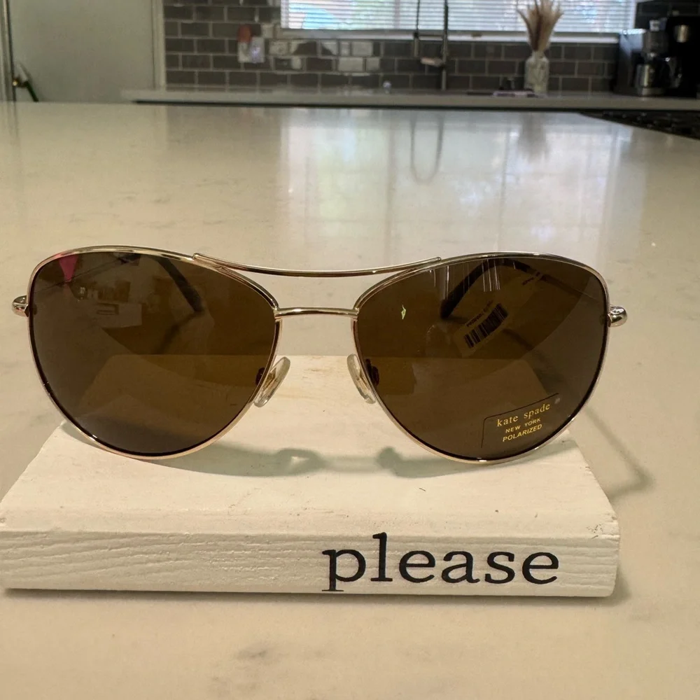 Kate Spade Brown Aviator Sunglasses with Double-Bridge Design
